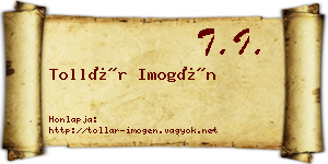 Tollár Imogén névjegykártya
